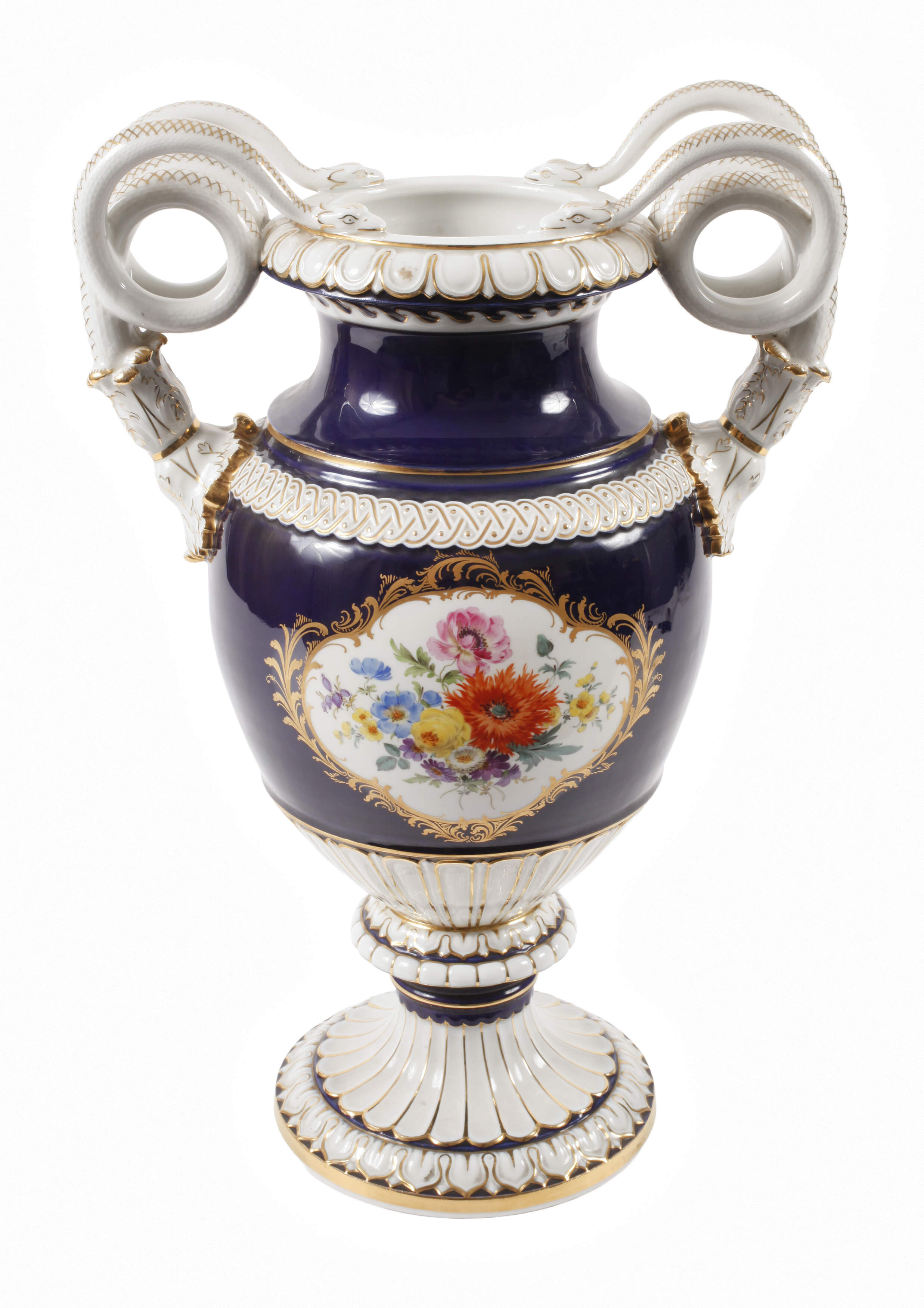 Meissen große Schlangenhenkelvase Amsterdamer Art
