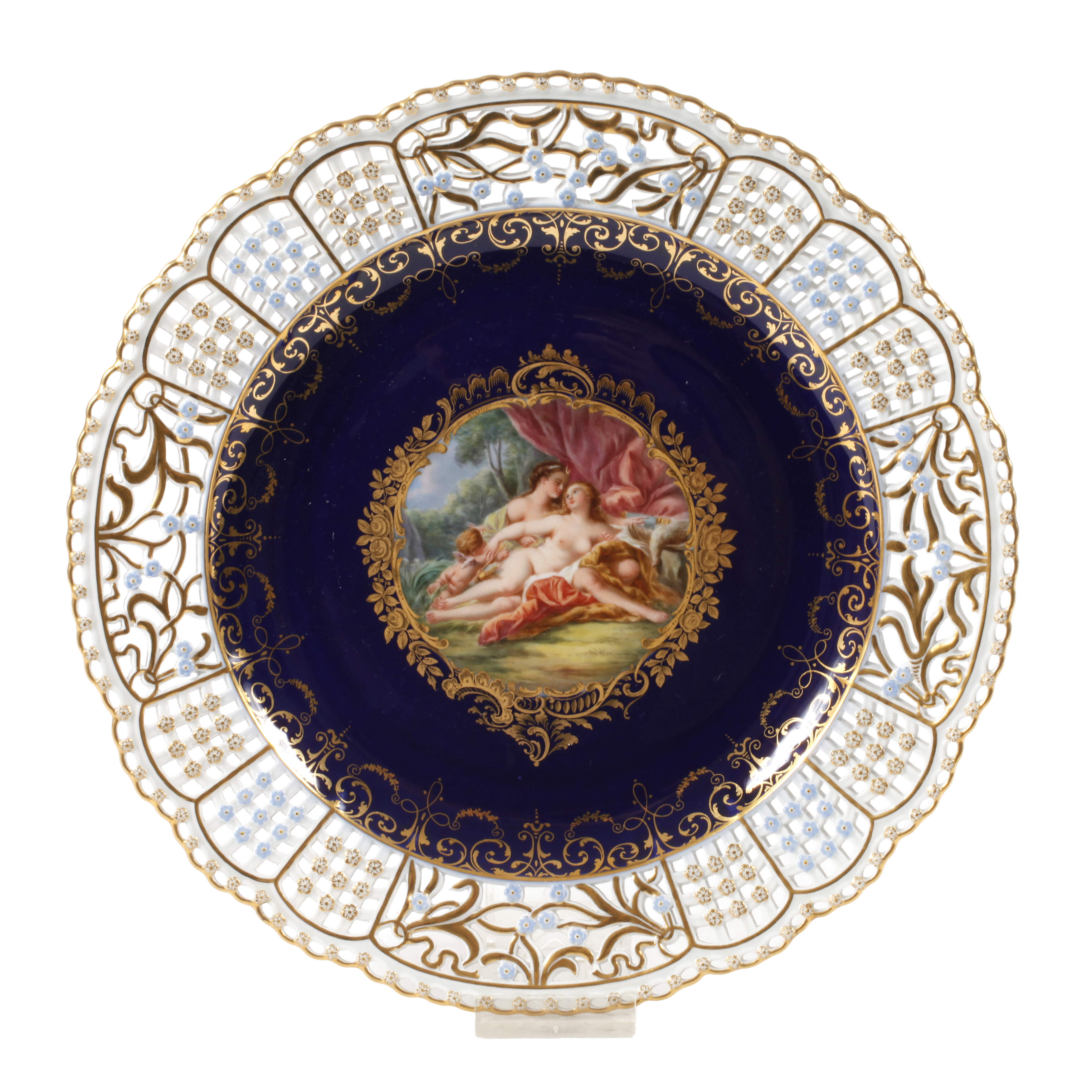 Meissen Durchbruchteller "Jupiter und Kallisto"