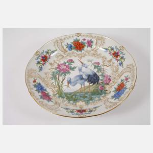 Meissen große Prunkschale Storchenmotiv