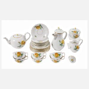 Meissen Kaffee-/Teeservice "Gelbe Rose"