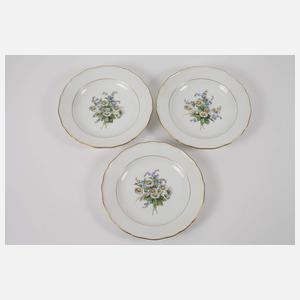 Meissen sieben Suppenteller "Frühlingsblume"