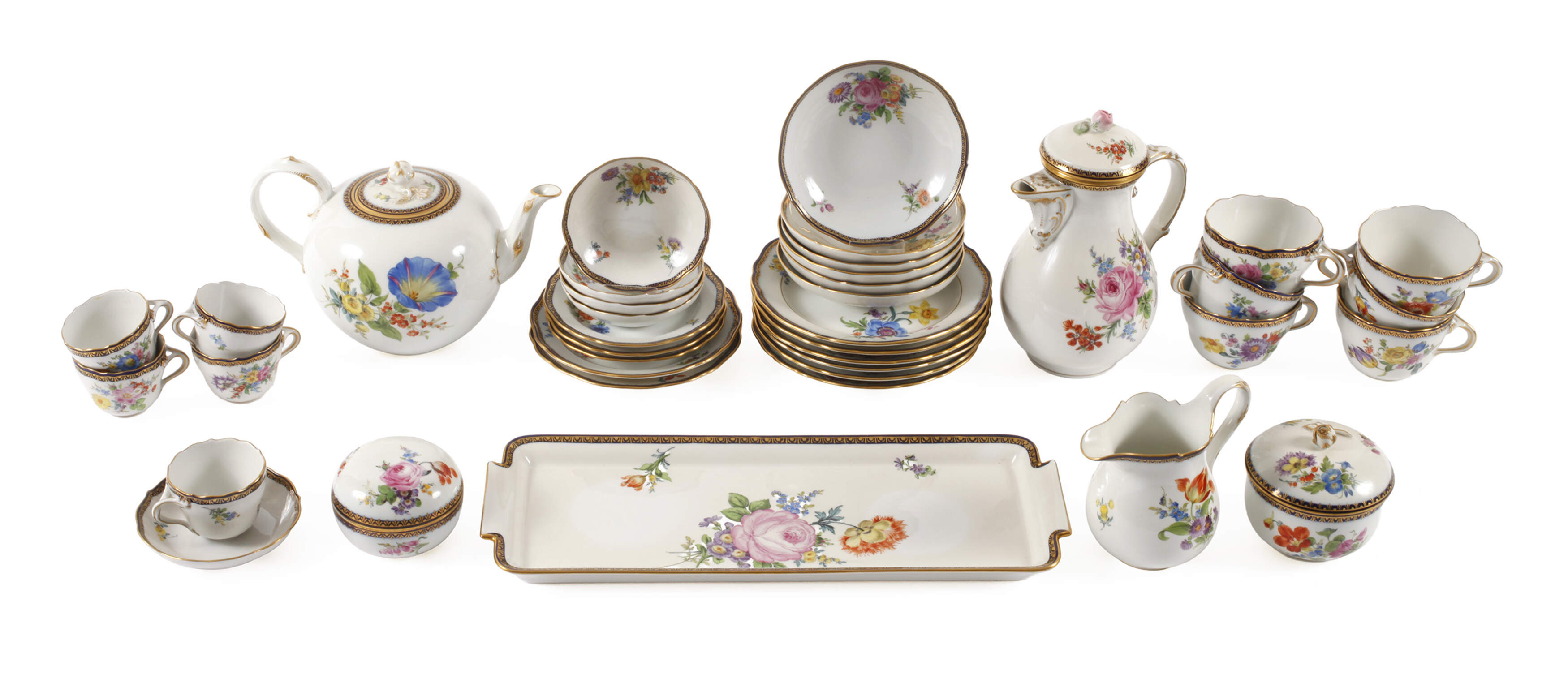 Meissen Kaffee-/Tee-/Mokkaservice "Blumenbukett"