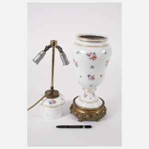 Meissen Lampenfuß "Blumen und Insekten"