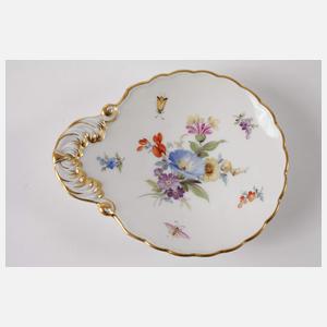 Meissen sechs Muschelschalen "Blumen und Insekten"