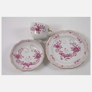 Meissen Mokkaservice "Indisch, purpur"