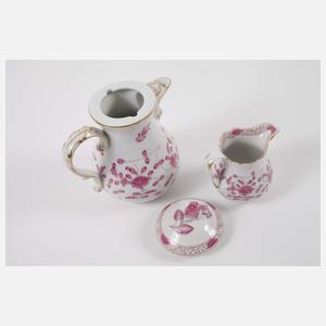 Meissen Mokkaservice "Indisch, purpur"