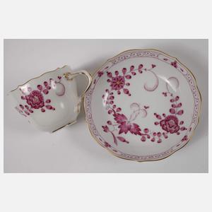 Meissen Mokkaservice "Indisch, purpur"