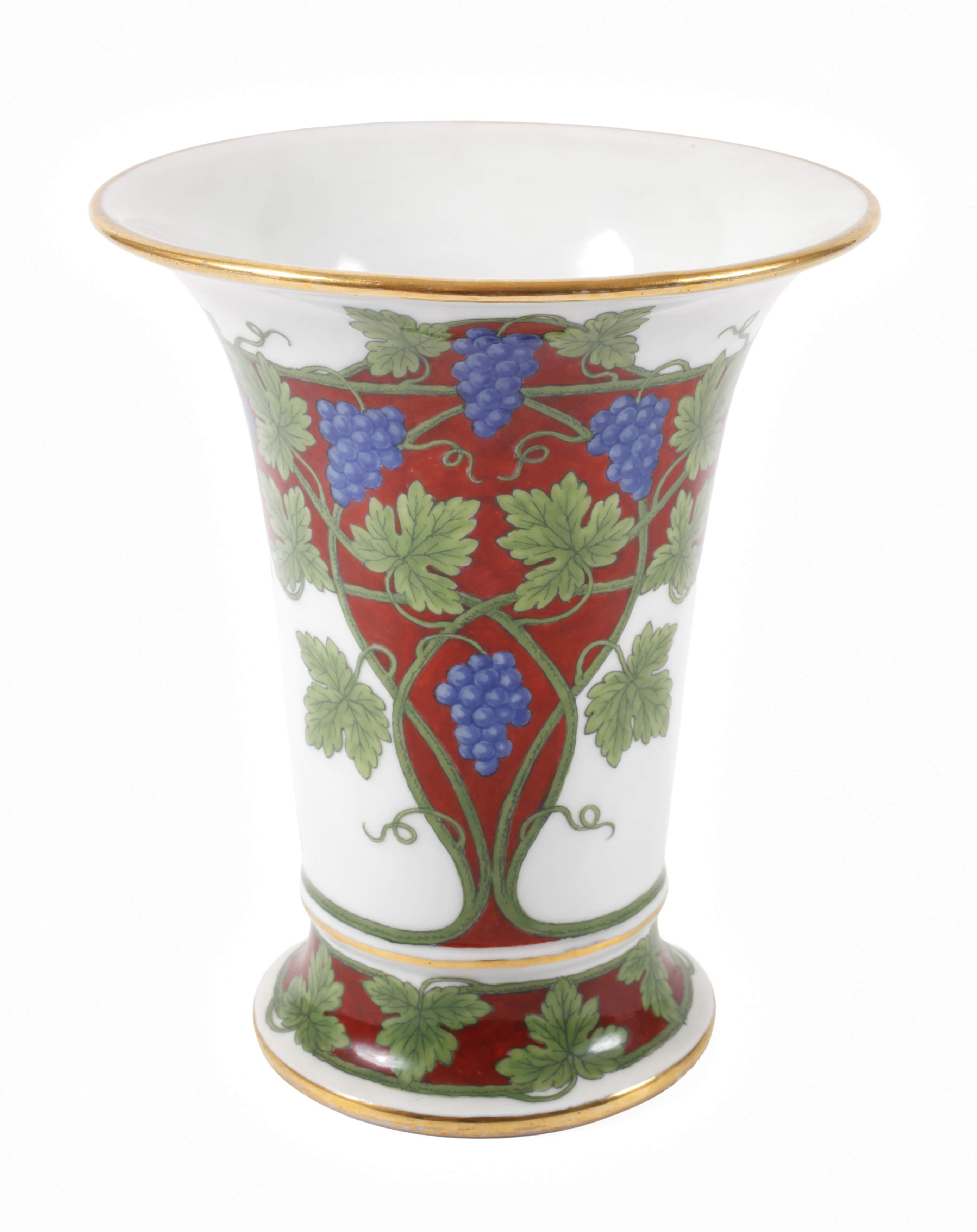 Meissen Trichtervase Weinrebendekor