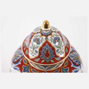 Meissen große Deckelvase im Iznik-Stil