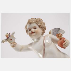 Meissen "Amor mit Brieftaube und Herz"