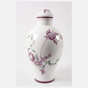 Nymphenburg Bodenvase "Purpurblumen und Band"