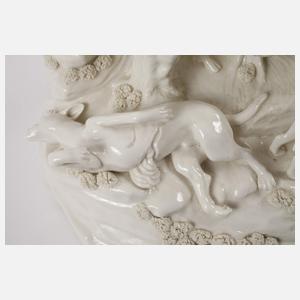 Nymphenburg Tafelaufsatz "Wildschweinhatz"