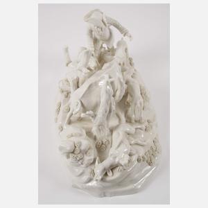 Nymphenburg Tafelaufsatz "Wildschweinhatz"