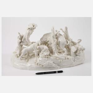 Nymphenburg Tafelaufsatz "Wildschweinhatz"