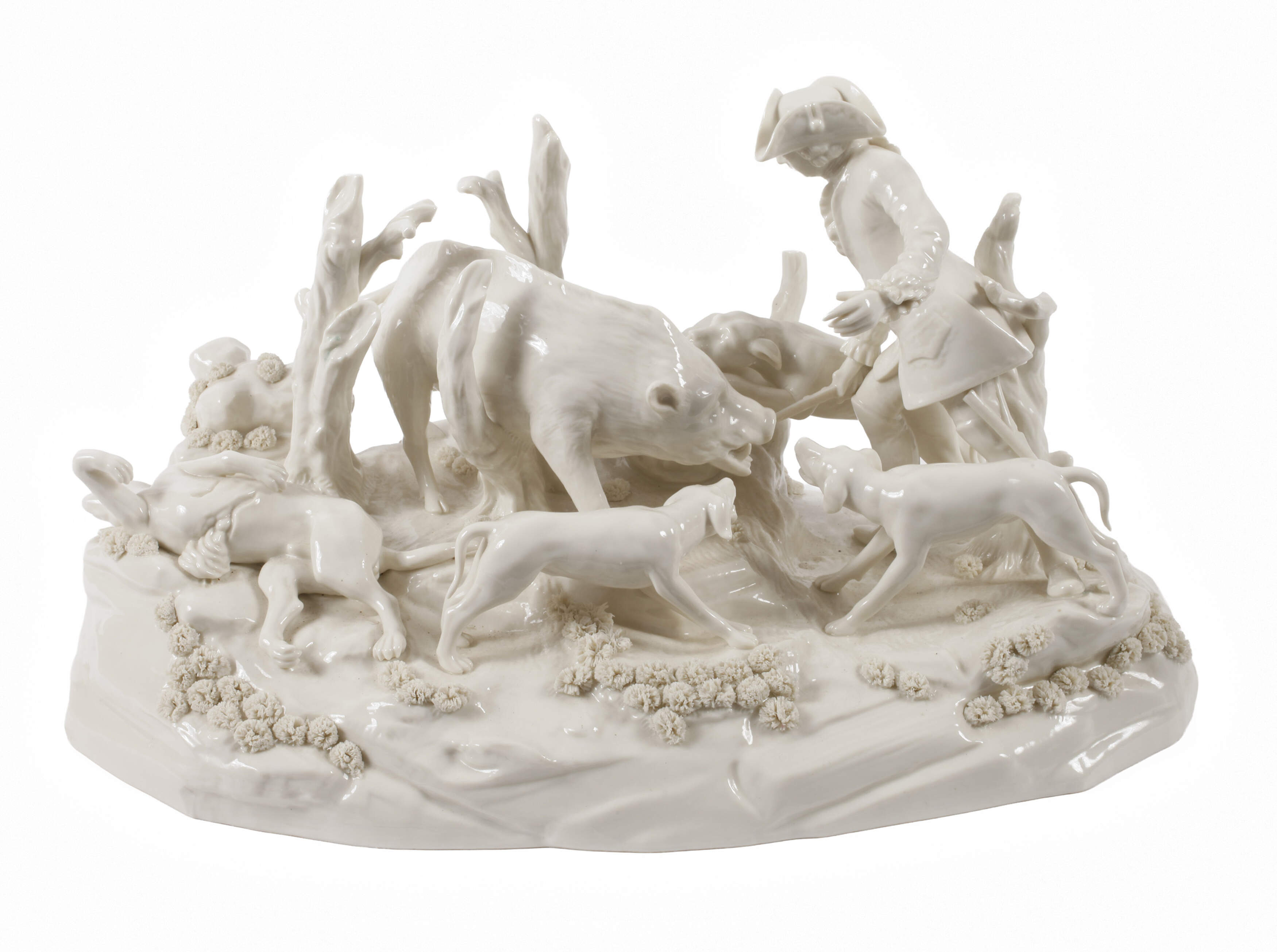 Nymphenburg Tafelaufsatz "Wildschweinhatz"