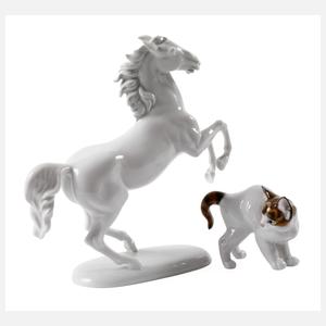 Rosenthal Pferd und Katze