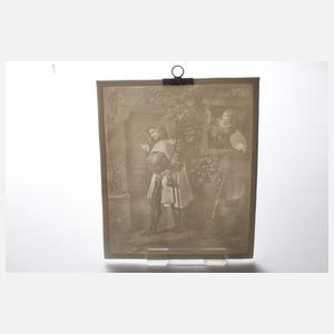 Fünf Lithophanien nach Gemäldevorlagen