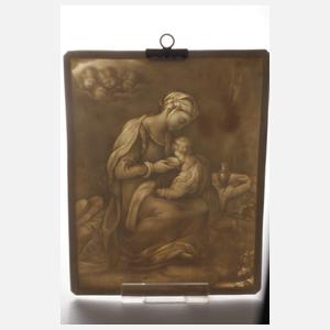 Fünf Lithophanien nach Gemäldevorlagen