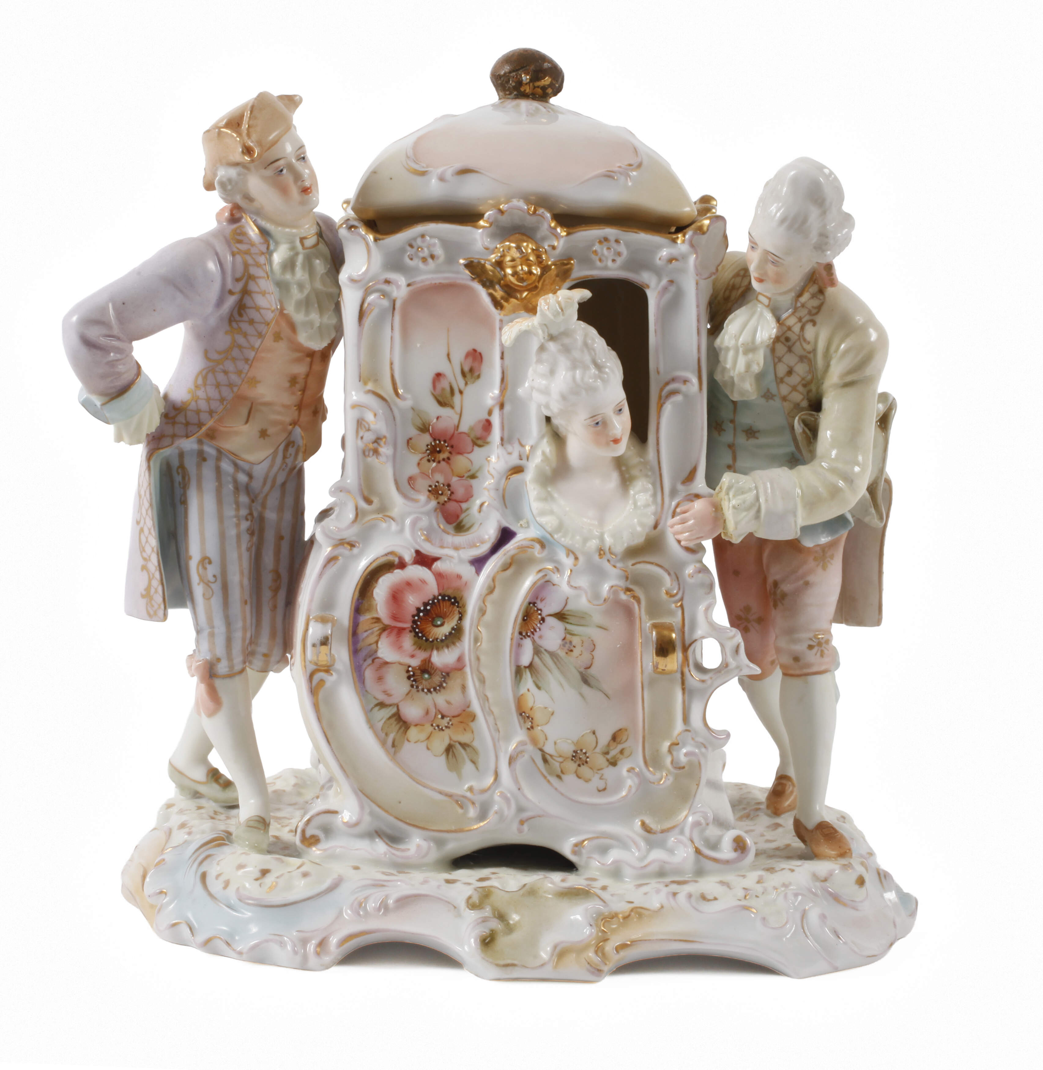 Schwarza-Saalbahn figürliche Deckeldose als Sänfte