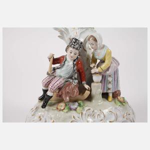 Sitzendorf großer figürlicher Prunkleuchter