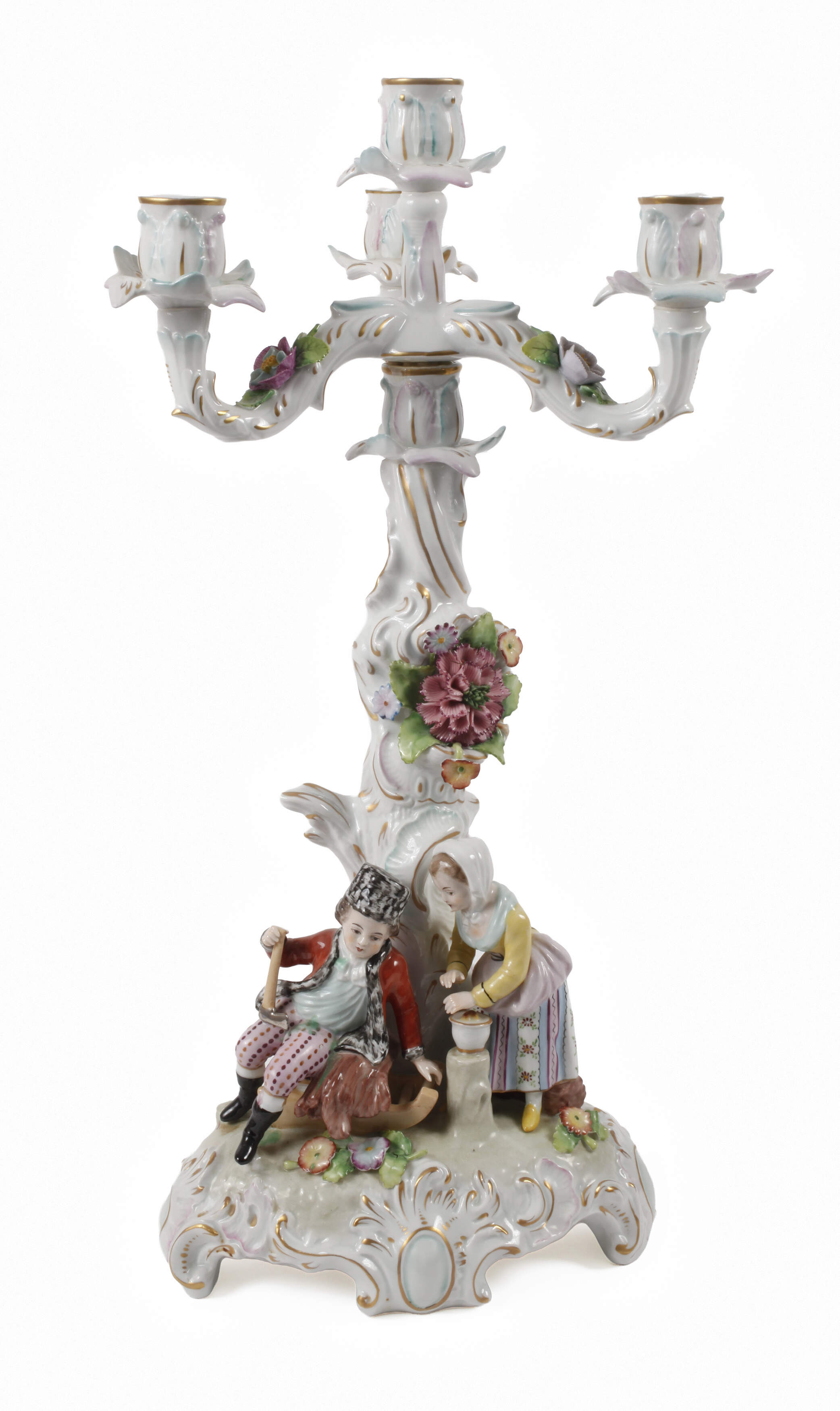 Sitzendorf großer figürlicher Prunkleuchter