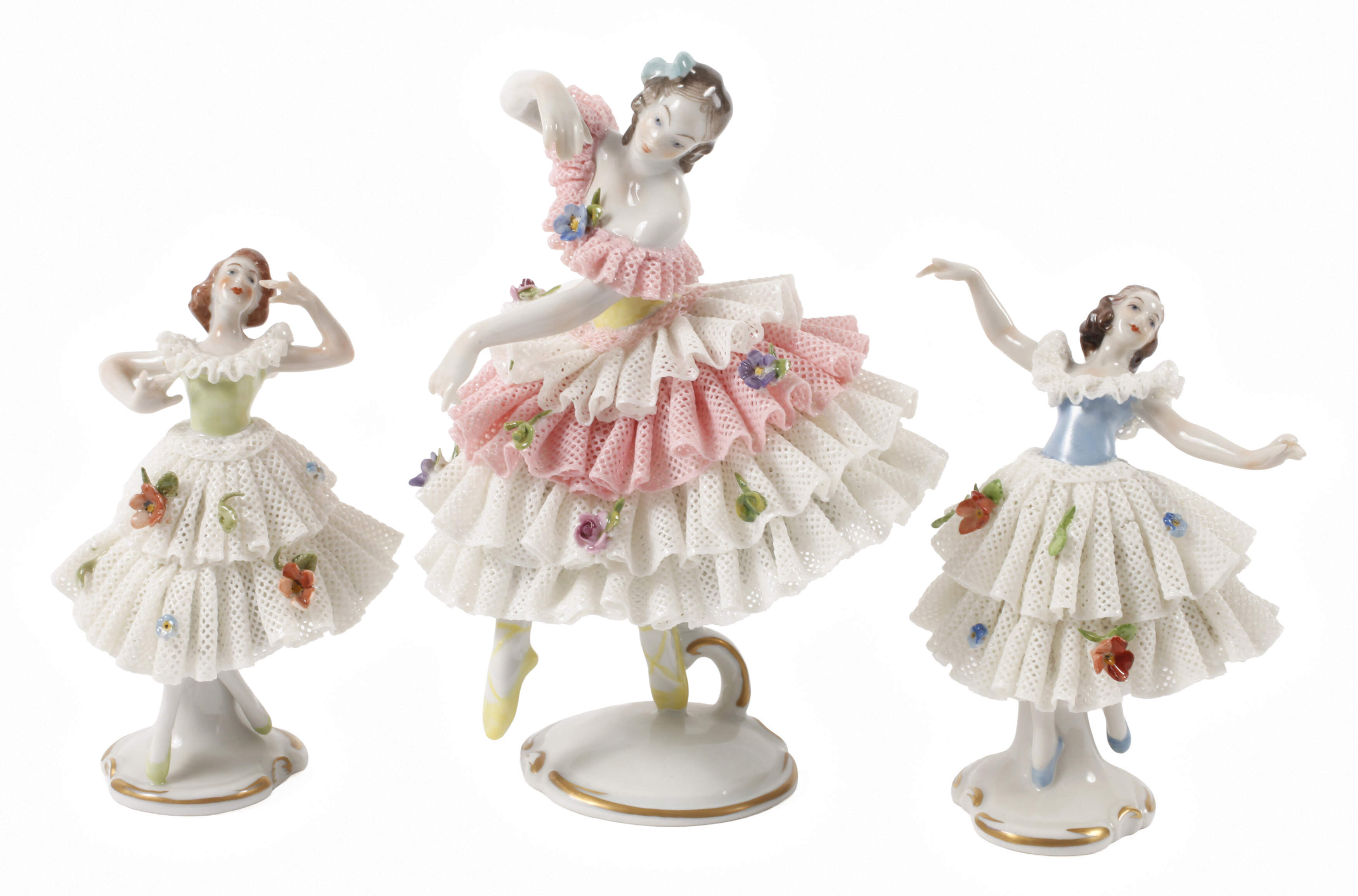 Volkstedt drei kleine Spitzentänzerinnen