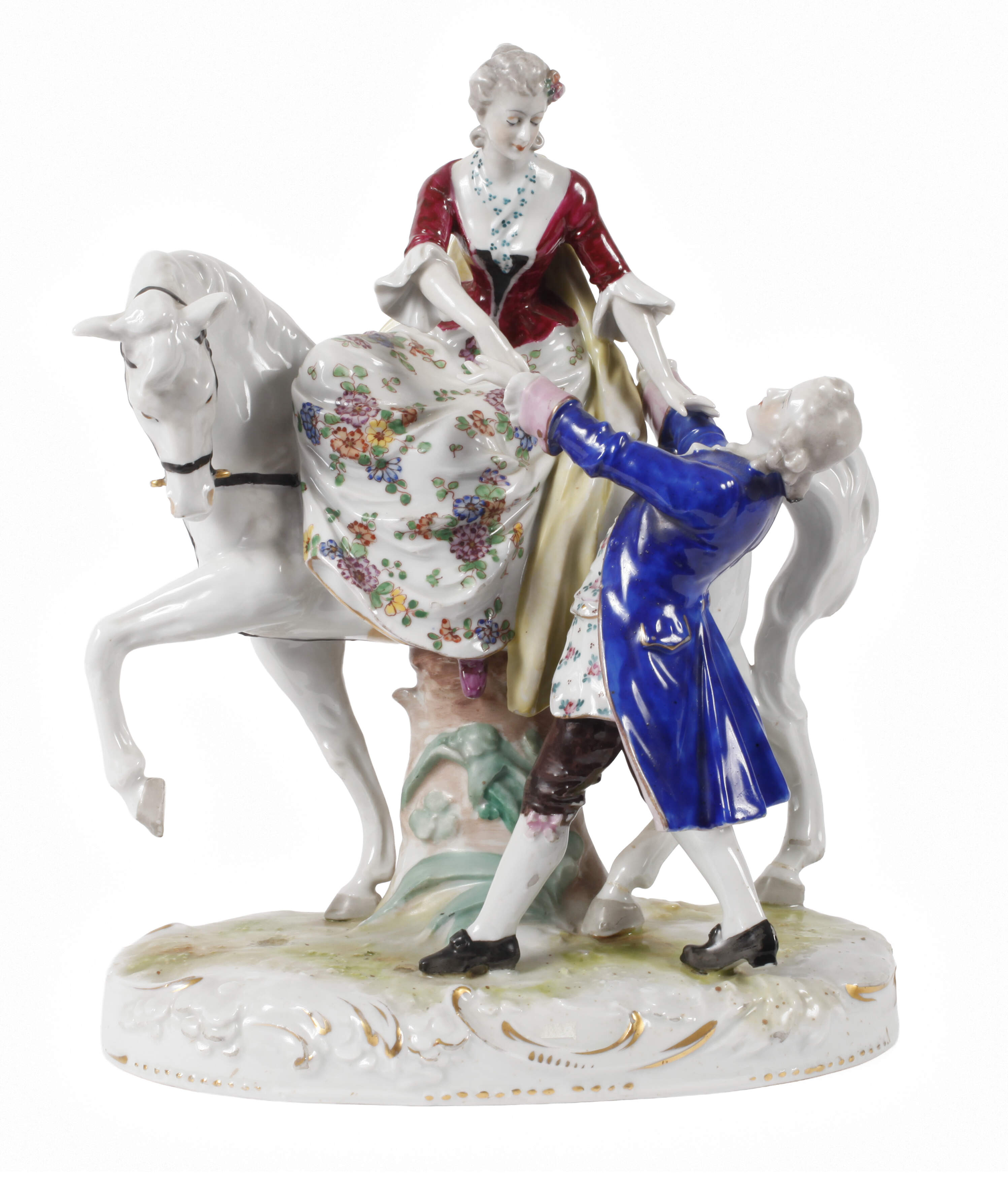Volkstedt Reiterin mit Kavalier