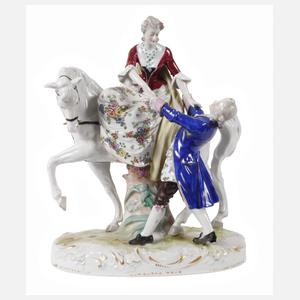 Volkstedt Reiterin mit Kavalier