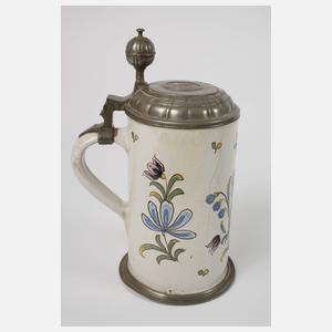 Barocke Fayencekanne und zwei Walzenkrüge