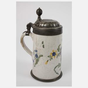 Barocke Fayencekanne und zwei Walzenkrüge