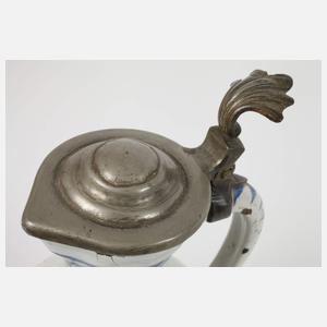 Barocke Fayencekanne und zwei Walzenkrüge