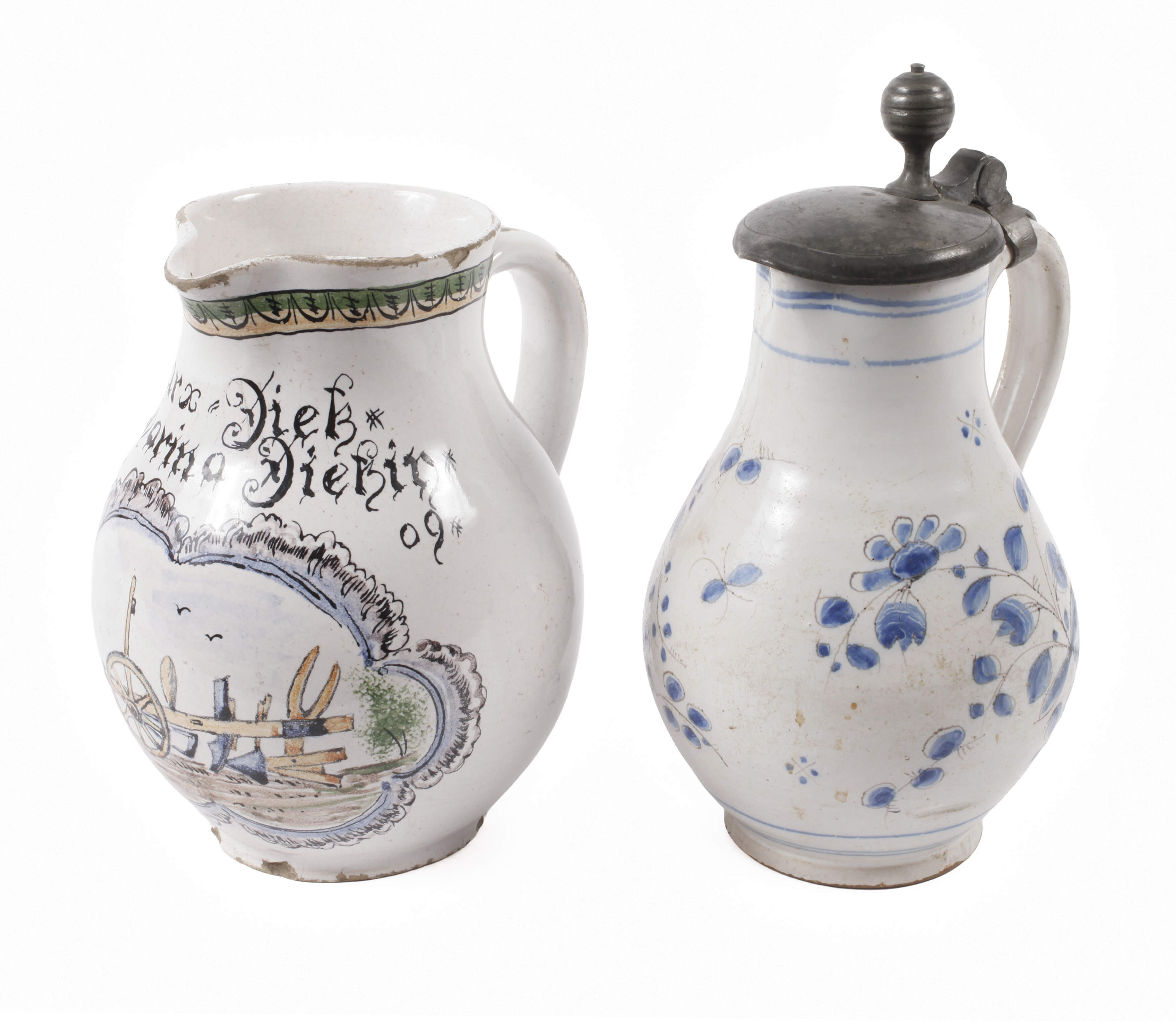 Zwei Fayencekannen