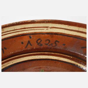 Hafnerkeramik mit Spruchband