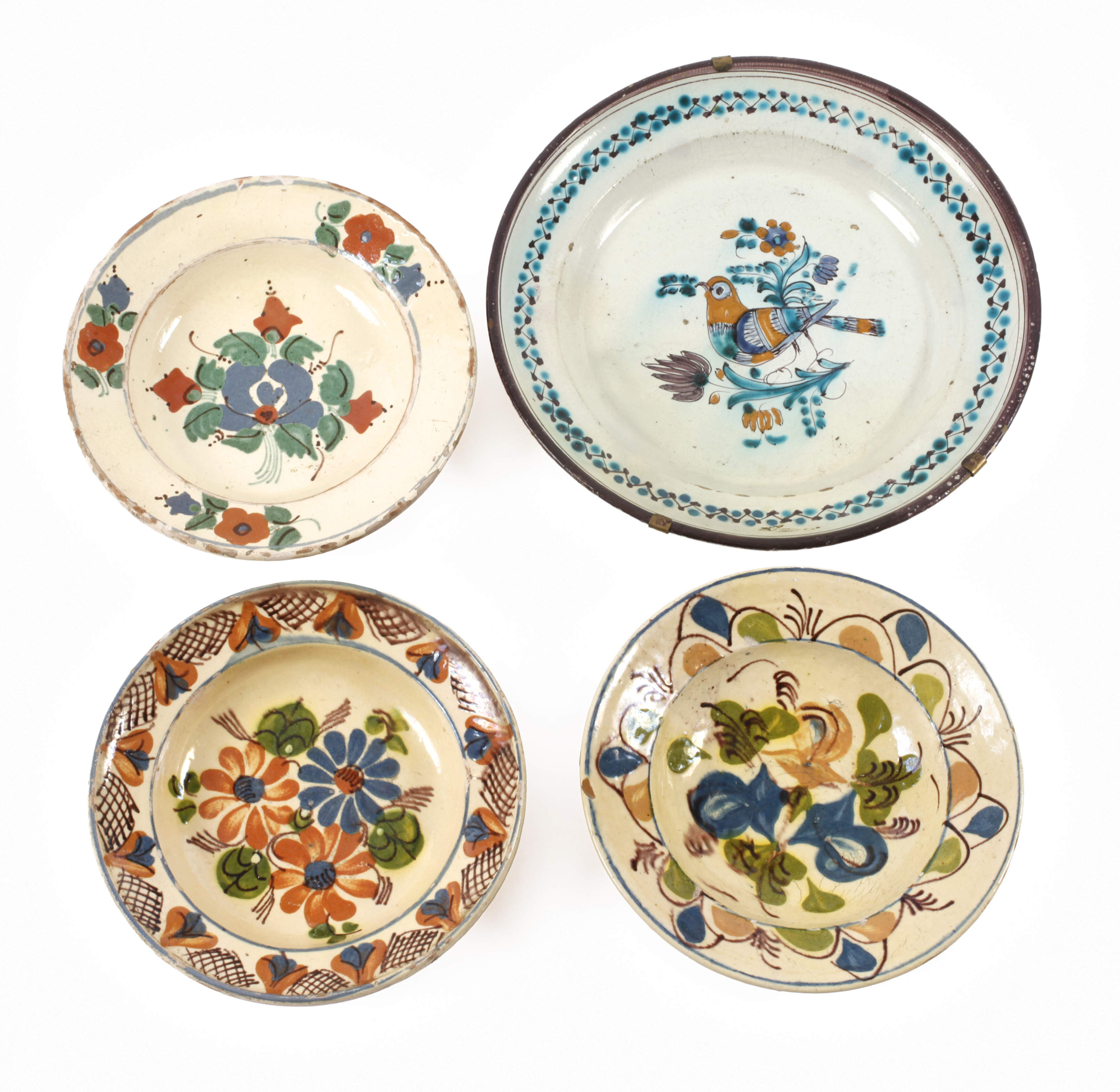 Vier Teller Hafnerware