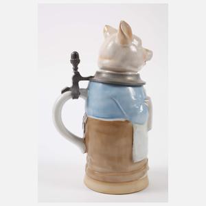 Figurenkrug als kellnerndes Schwein