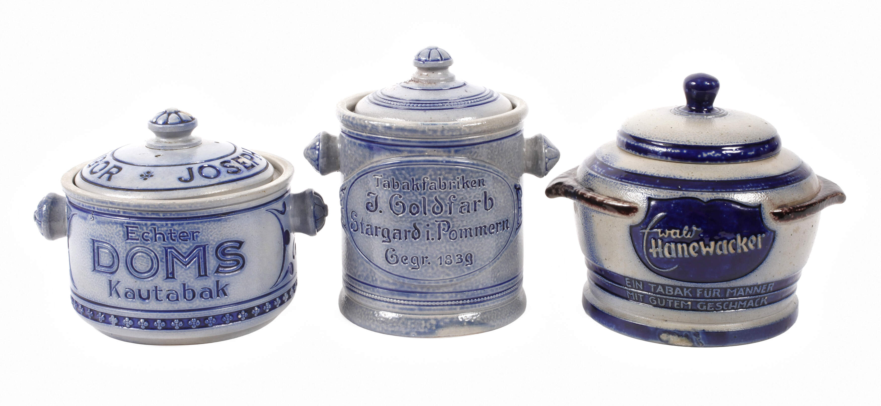 Drei Westerwälder Tabaktöpfe