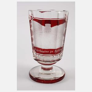 Drei Biedermeier-Andenkengläser