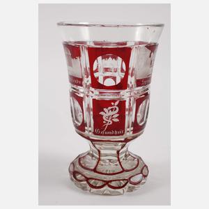 Drei Biedermeier-Andenkengläser