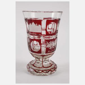 Drei Biedermeier-Andenkengläser