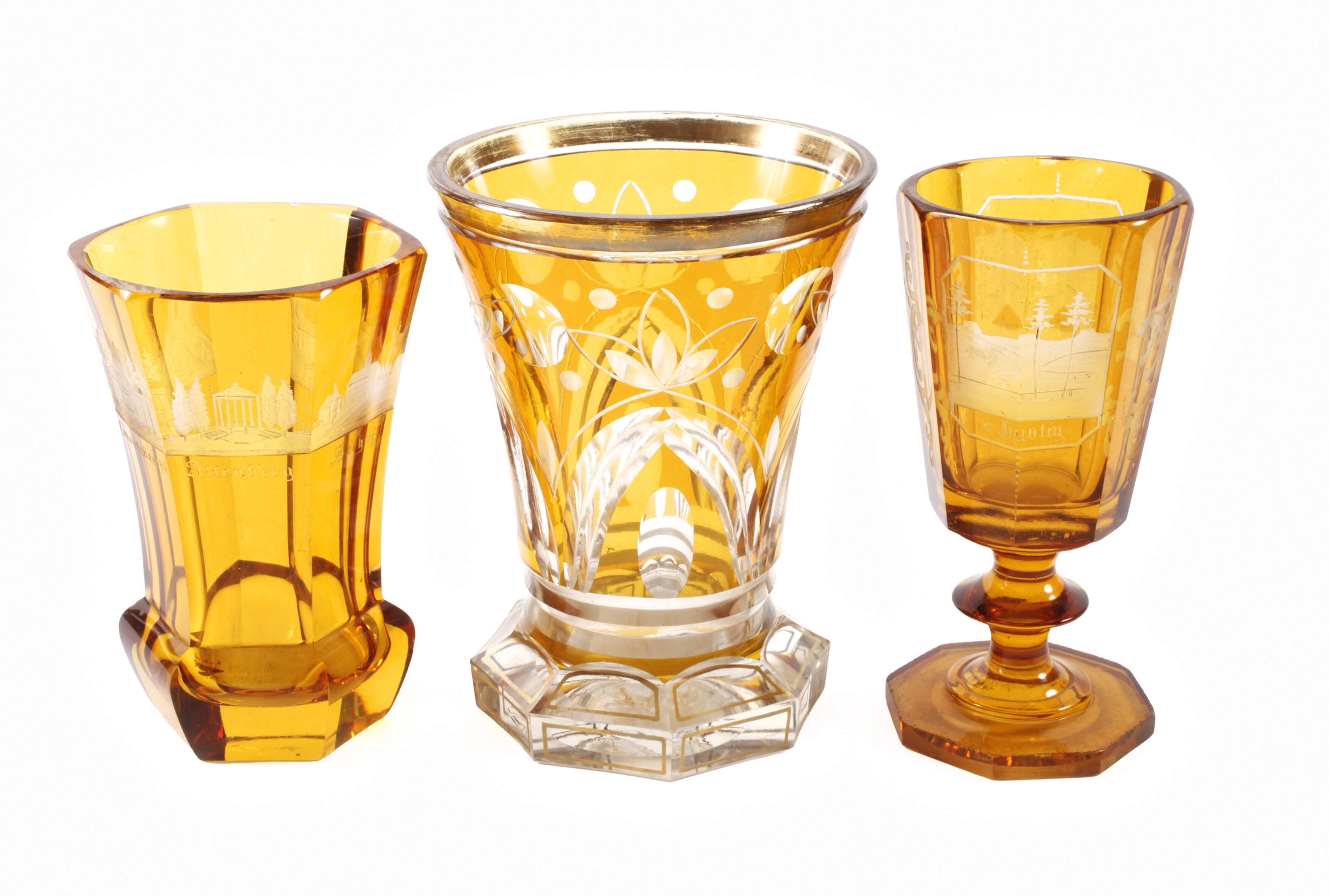 Drei Biedermeier-Becher