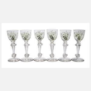 Sechs Weingläser Historismus