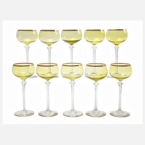 Theresienthal zehn Stängelgläser