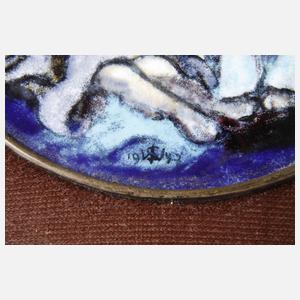 Emailleplatte mit Äskulapmotiv