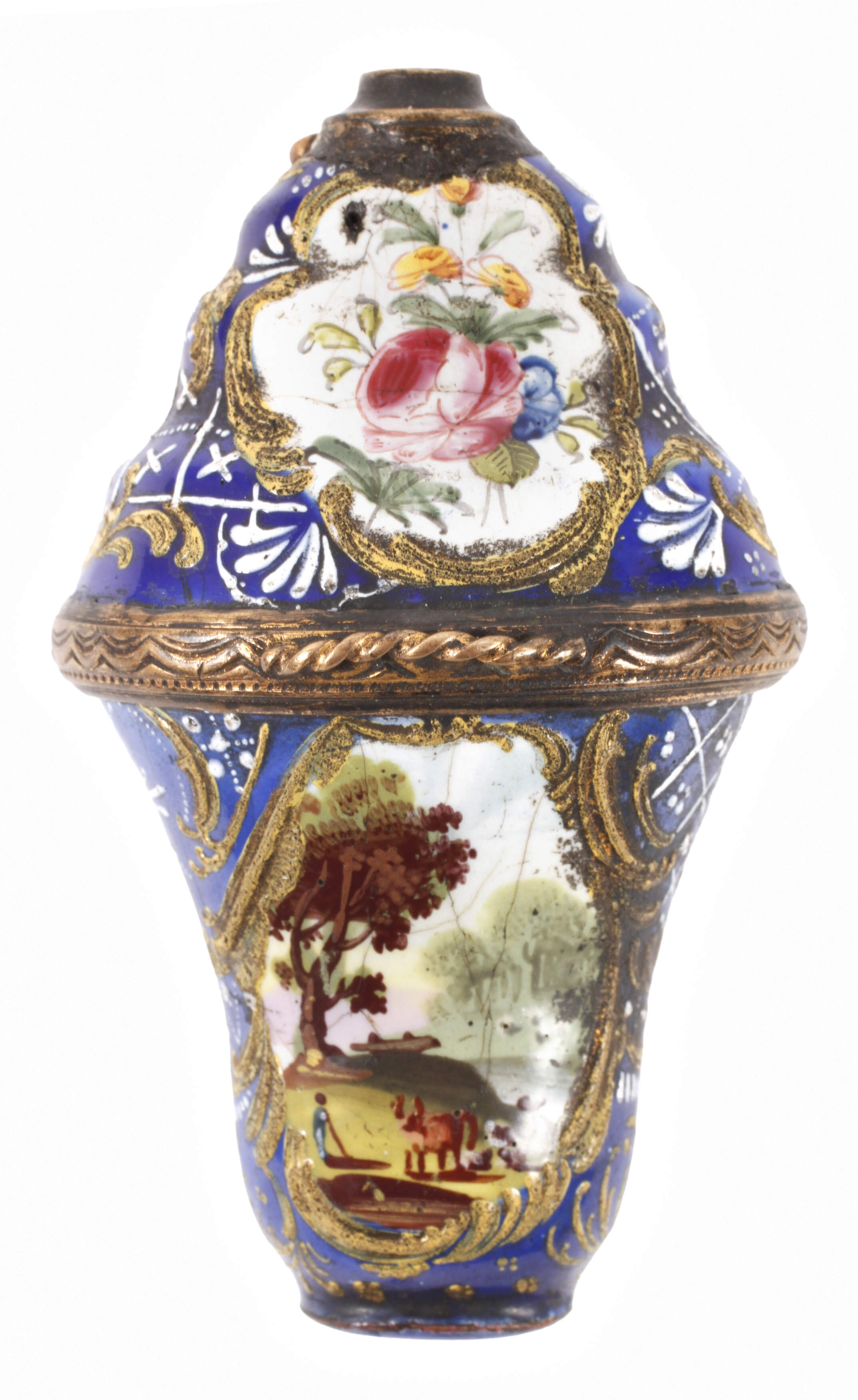 Feine Rokoko Schnupftabakdose Emaillemalerei