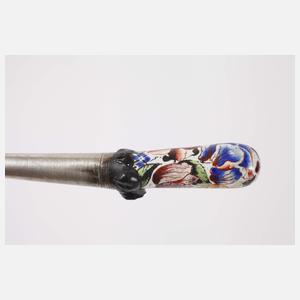 Barockes Silberbesteck mit Porzellangriffen