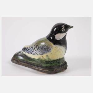 Kleine Vogeldose mit feiner Emaillemalerei