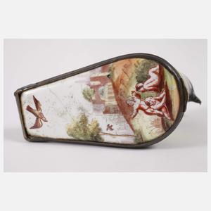 Kleine Vogeldose mit feiner Emaillemalerei