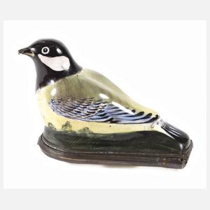 Kleine Vogeldose mit feiner Emaillemalerei