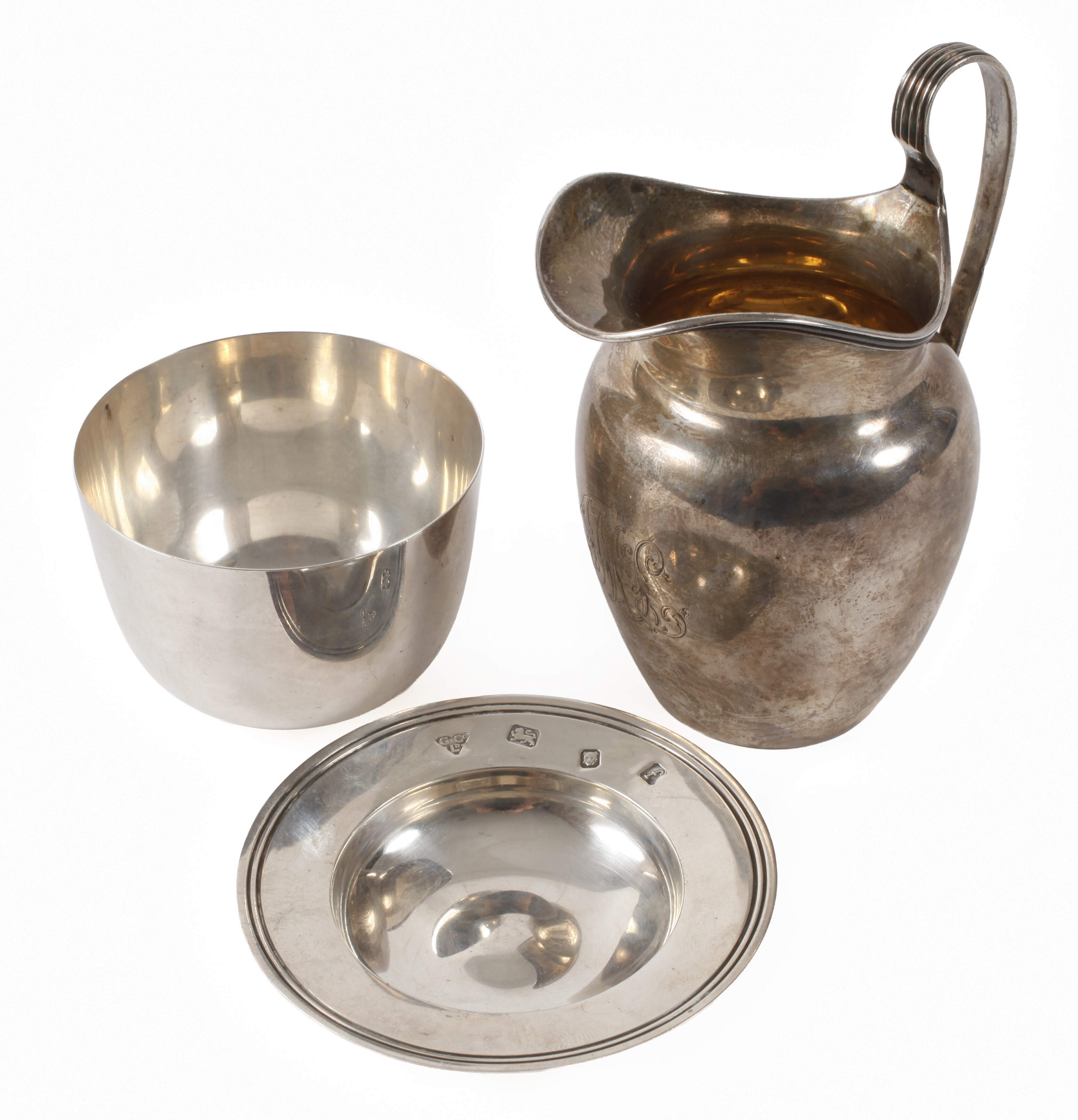 Drei Silberteile England und Amerika