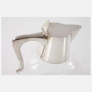 Kleine Schenkkanne mit Silbermontierung